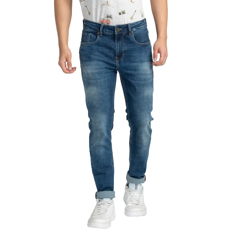 Blue Slim Fit Men's Chinos by Being Human Clothing